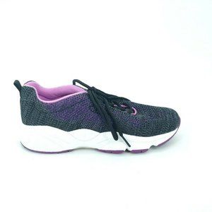 Propet Womens WAA072M Knit Low Top Lace Up Sneakers Black‎ Purple 5.5M